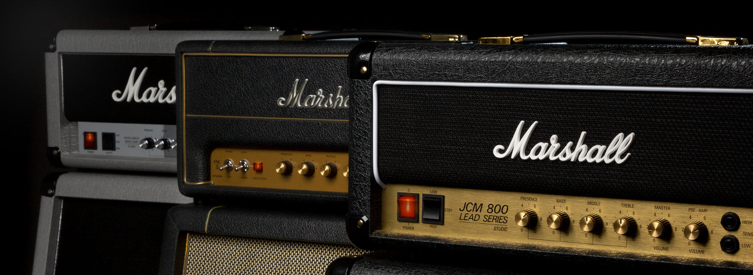 Three Marshall amplifiers kept together