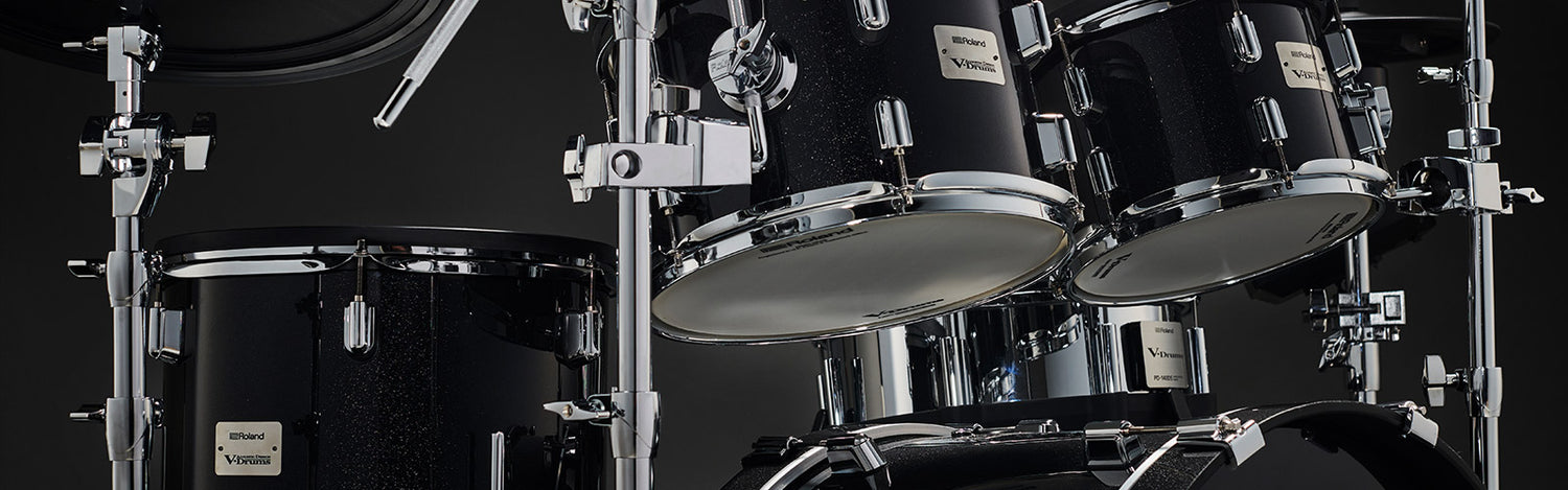 A black drum kit
