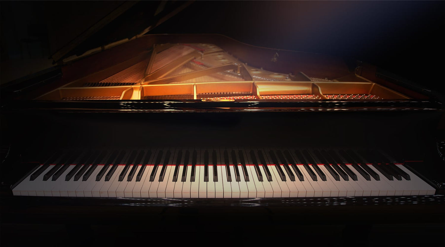A grand piano with 88-keys 